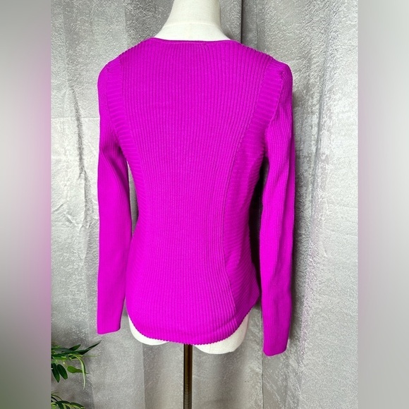 Inc International Concepts V-Neck Ribbed Knit Sweater Top in Pink Sz M - Picture 6 of 10
